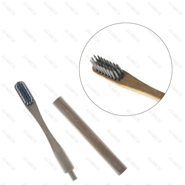 Charcoal Removable Toothbrush with Replaceable Refill Heads Refillable Toothbrush